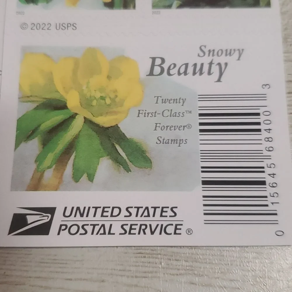 100 Snowy Beauty 2022 Forever Postage Stamps US Postal USPS Christmas Cards Mail